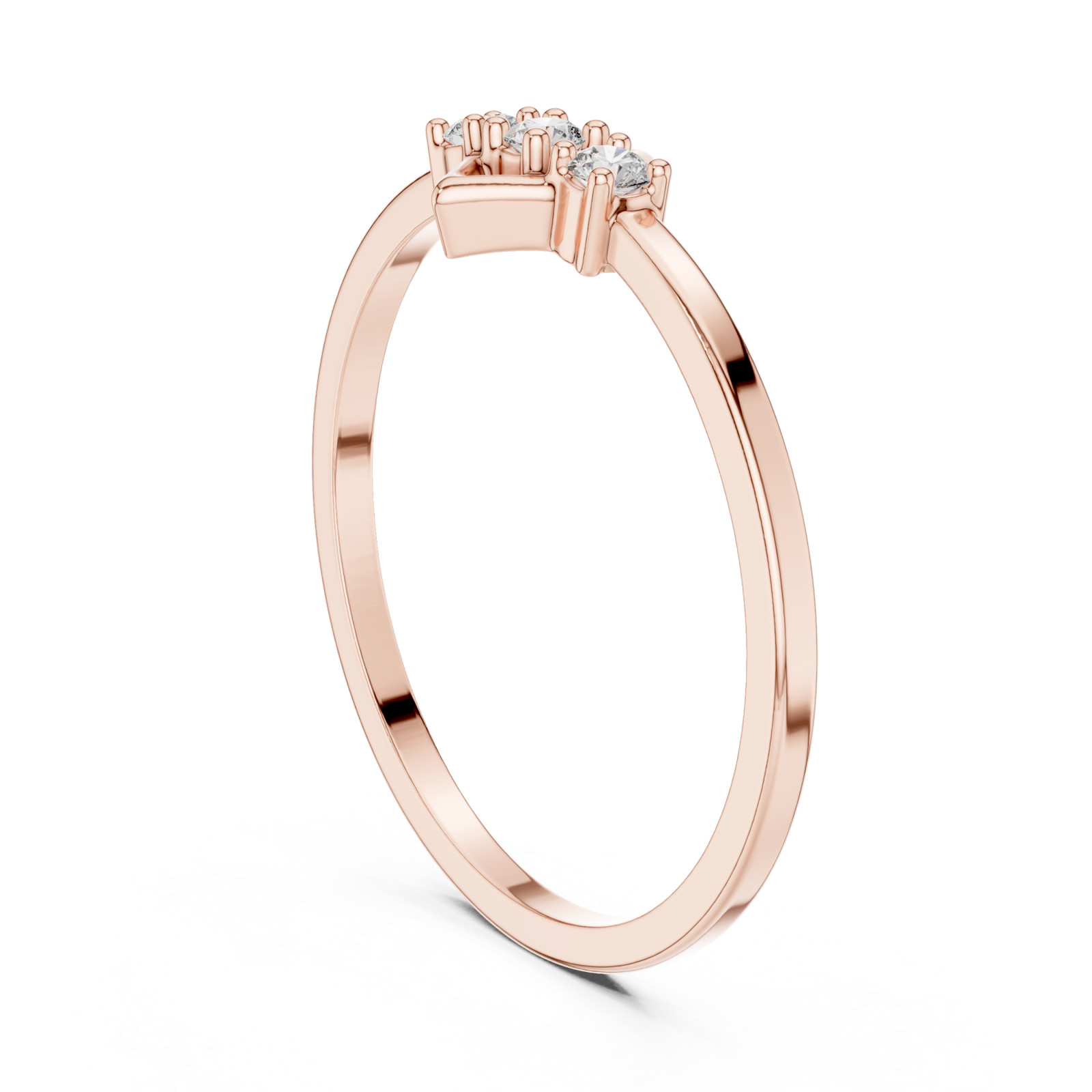  Rose Gold Classic Whisper Band Ring Left View