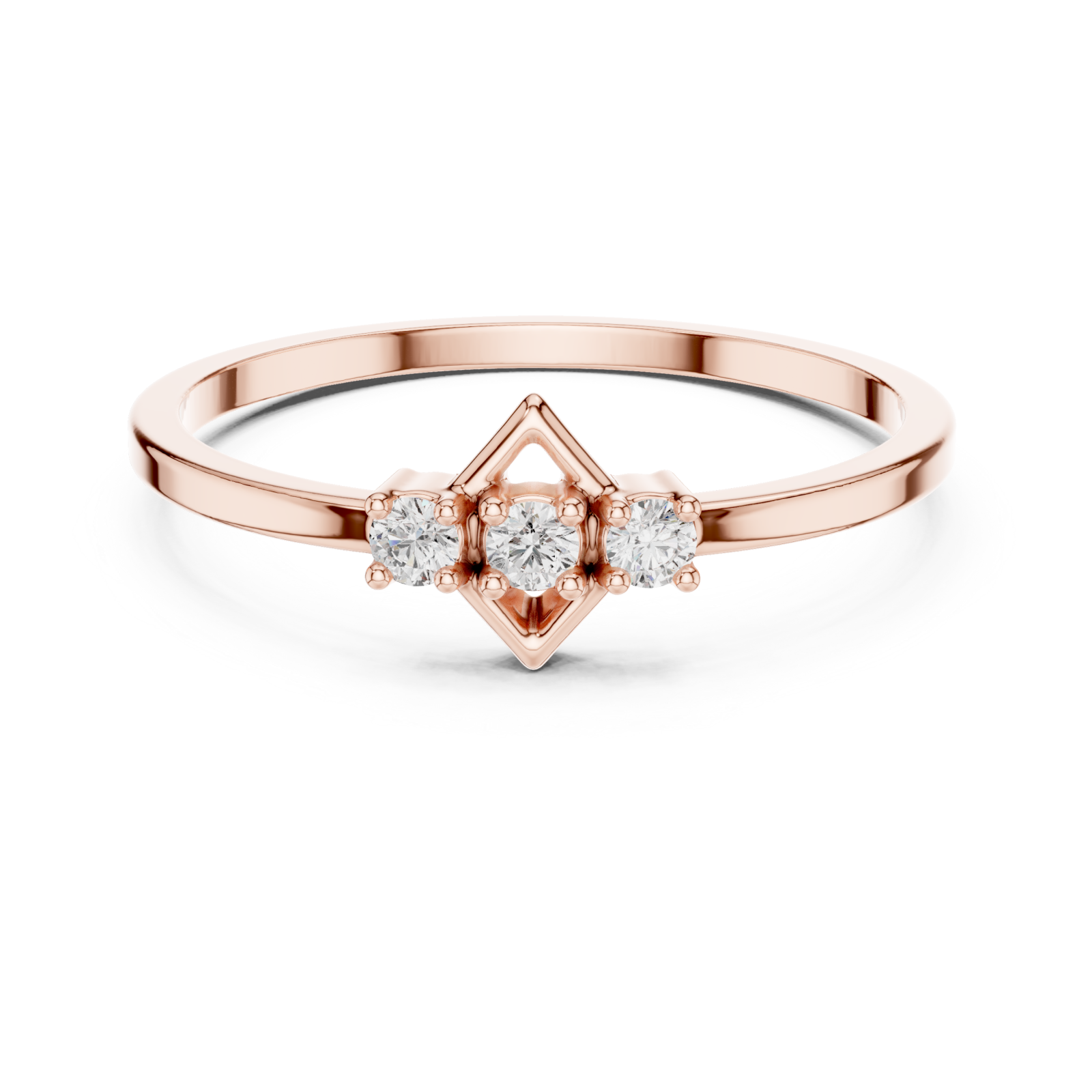  Rose Gold Classic Whisper Band Ring Front View