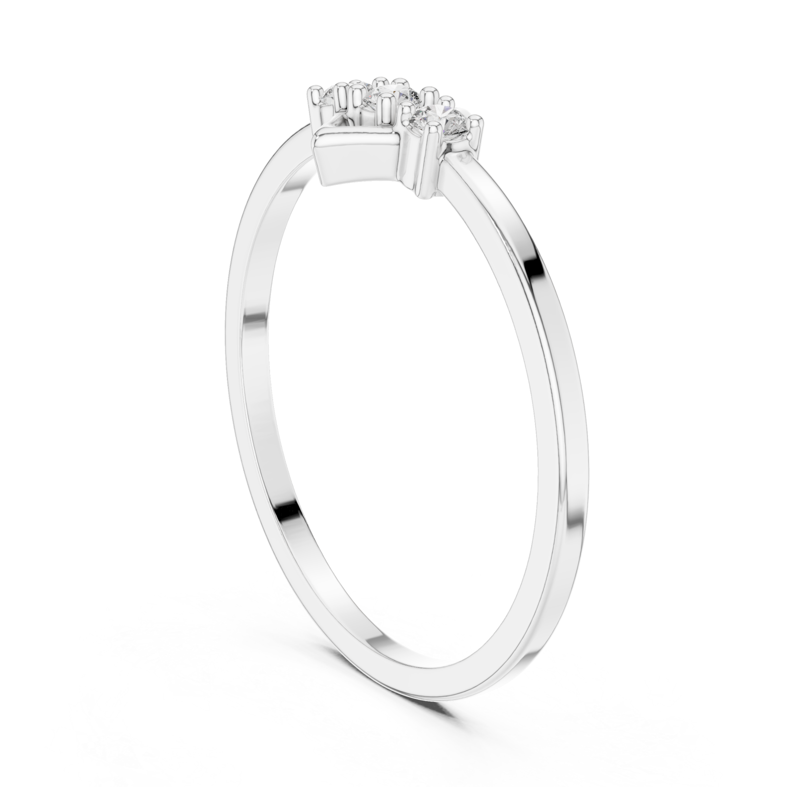  White Gold Classic Whisper Band Ring Left View