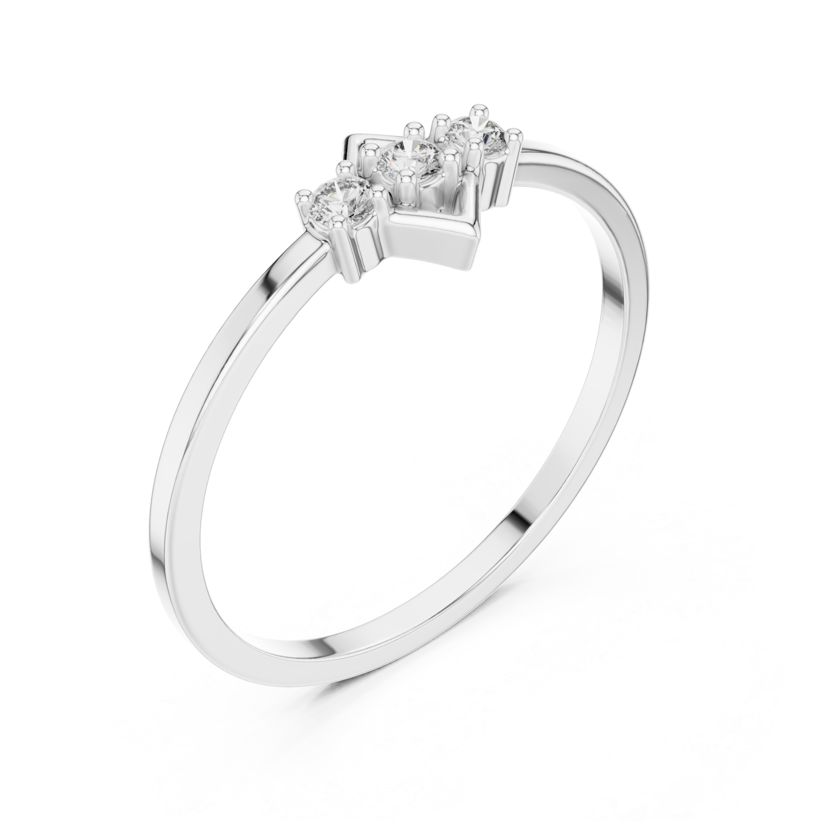  White Gold Classic Whisper Band Ring Right View