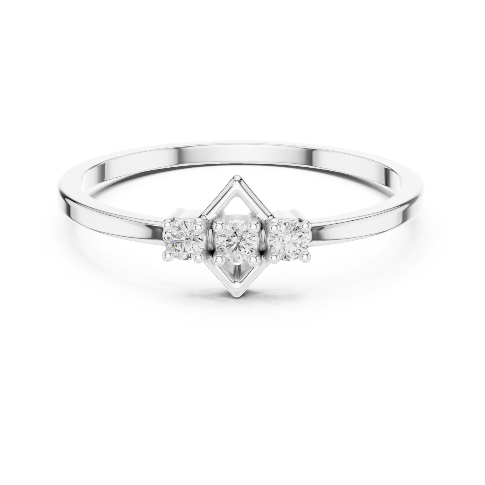  White Gold Classic Whisper Band Ring Front View