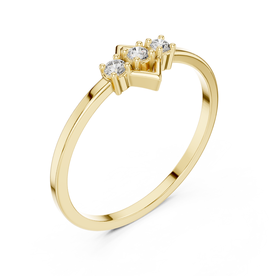 Gold Classic Whisper Band Ring Right View