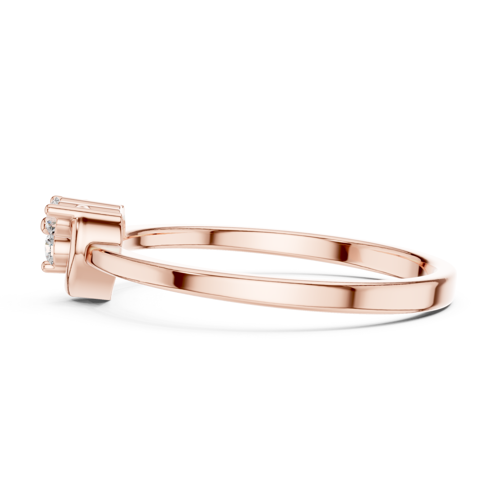  Rose Gold Radiant Touch Harmony Forever Ring Side View