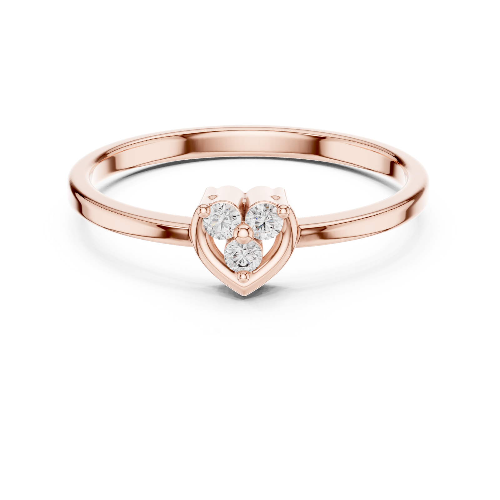  Rose Gold Radiant Touch Harmony Forever Ring Front View