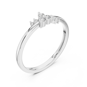 White Gold Celestial Three Stone Whisper Band Right View
