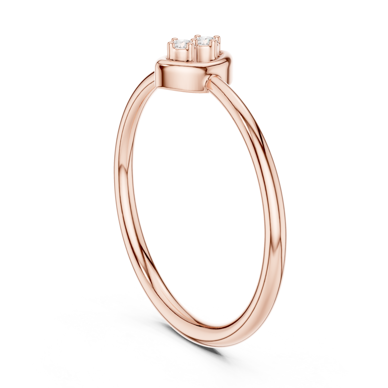  Rose Gold Whispering Lines Graceful Minimalist Engagement Band Left View