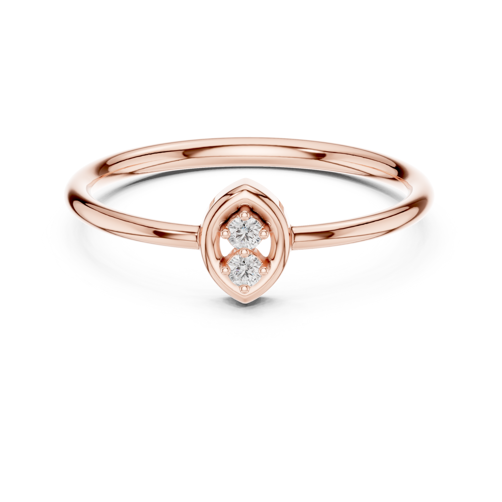  Rose Gold Whispering Lines Graceful Minimalist Engagement Band Front View