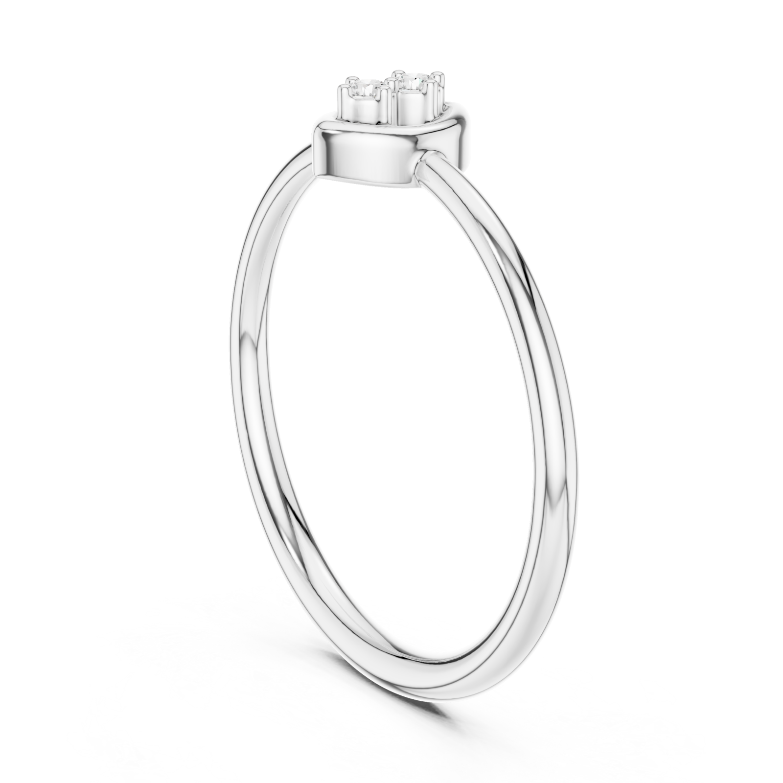  White Gold Whispering Lines Graceful Minimalist Engagement Band Left View