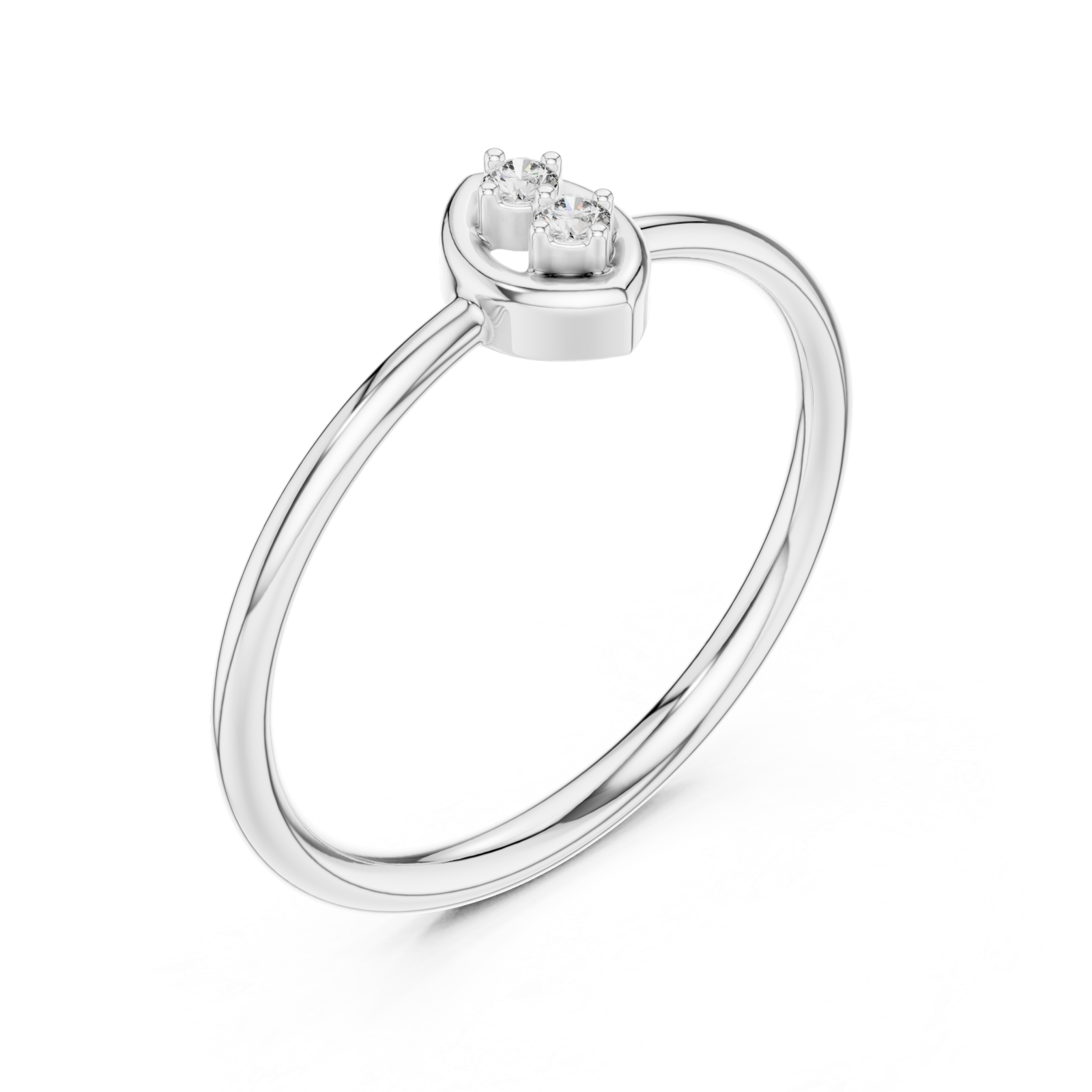 White Gold Whispering Lines Graceful Minimalist Engagement Band Right View