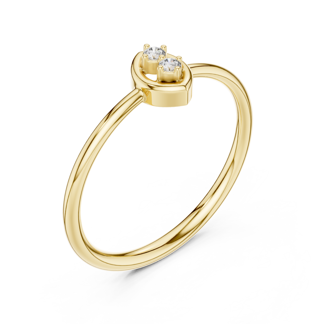 Gold Whispering Lines Graceful Minimalist Engagement Band Right View