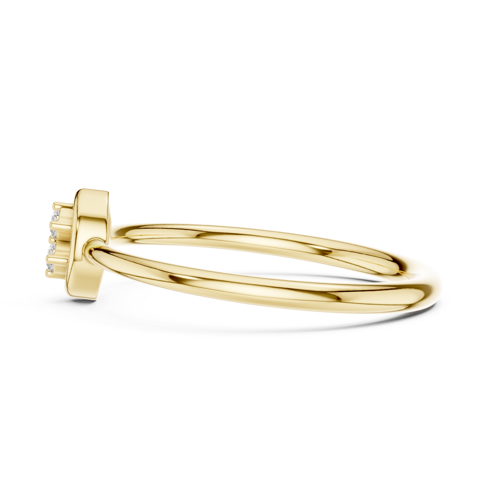  Gold Whispering Lines Graceful Minimalist Engagement Band Side View