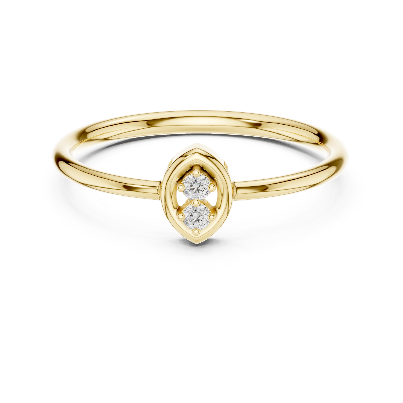  Gold Whispering Lines Graceful Minimalist Engagement Band Front View