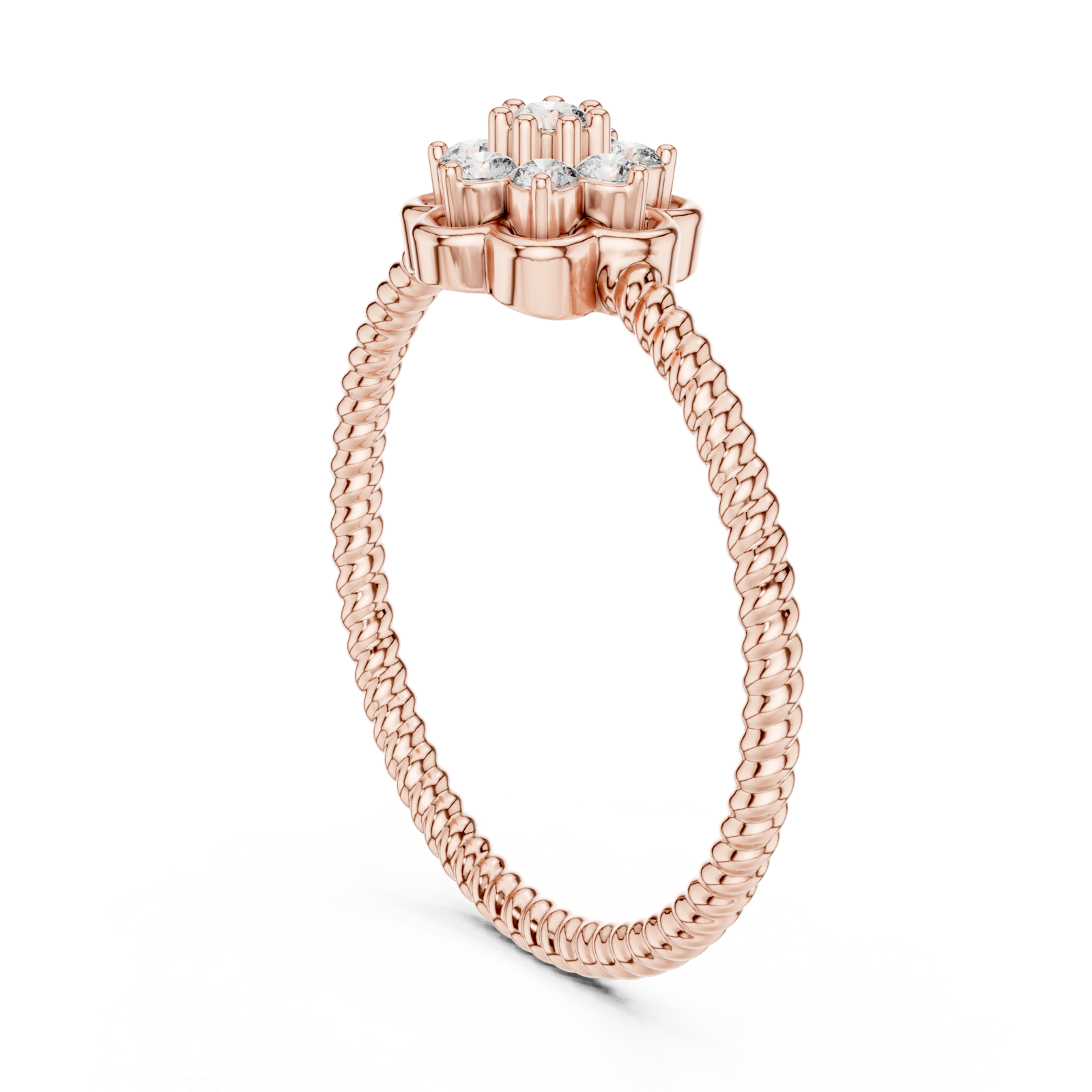  Rose Gold Twilight Garden Blossom Band Left View