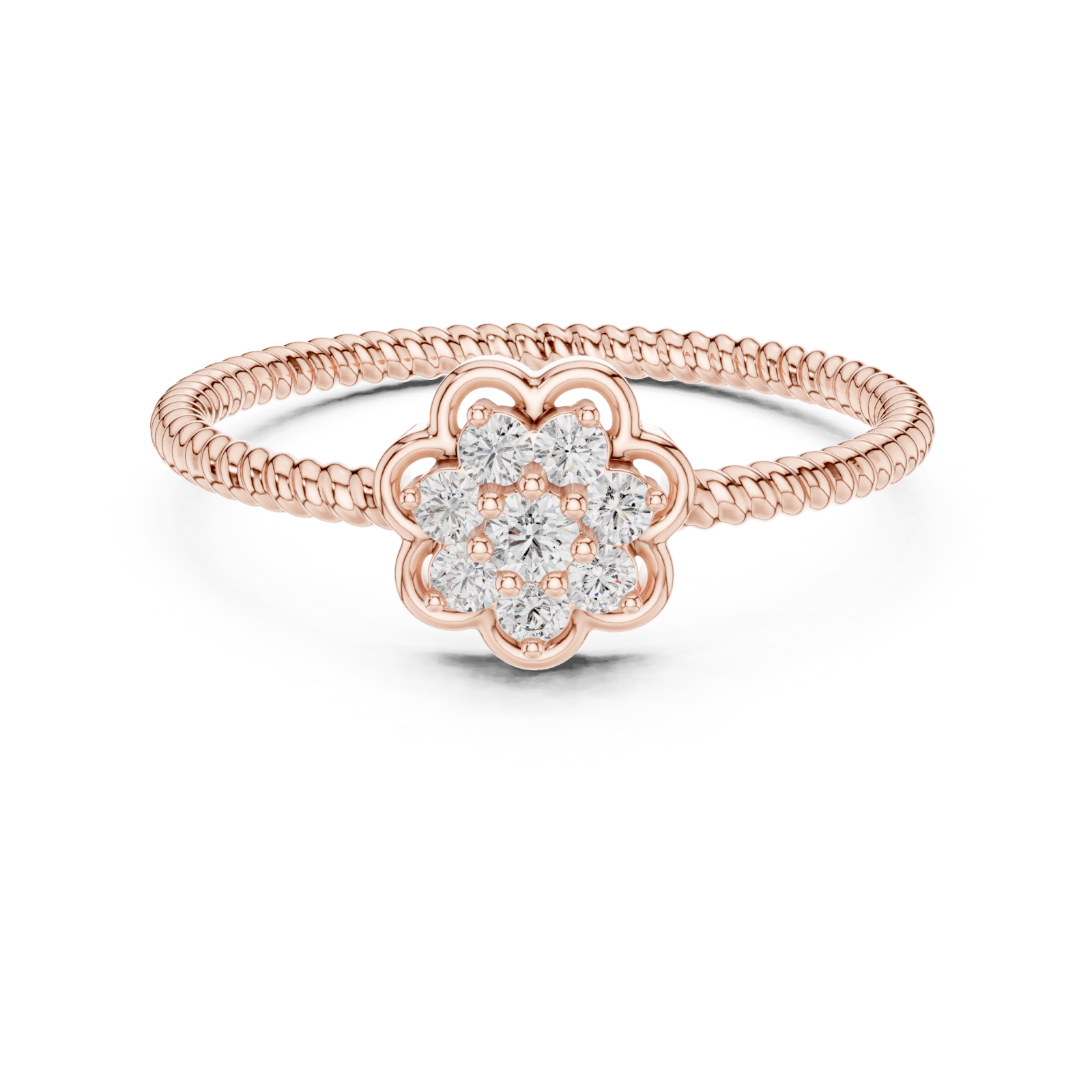 Rose Gold Twilight Garden Blossom Band Front View