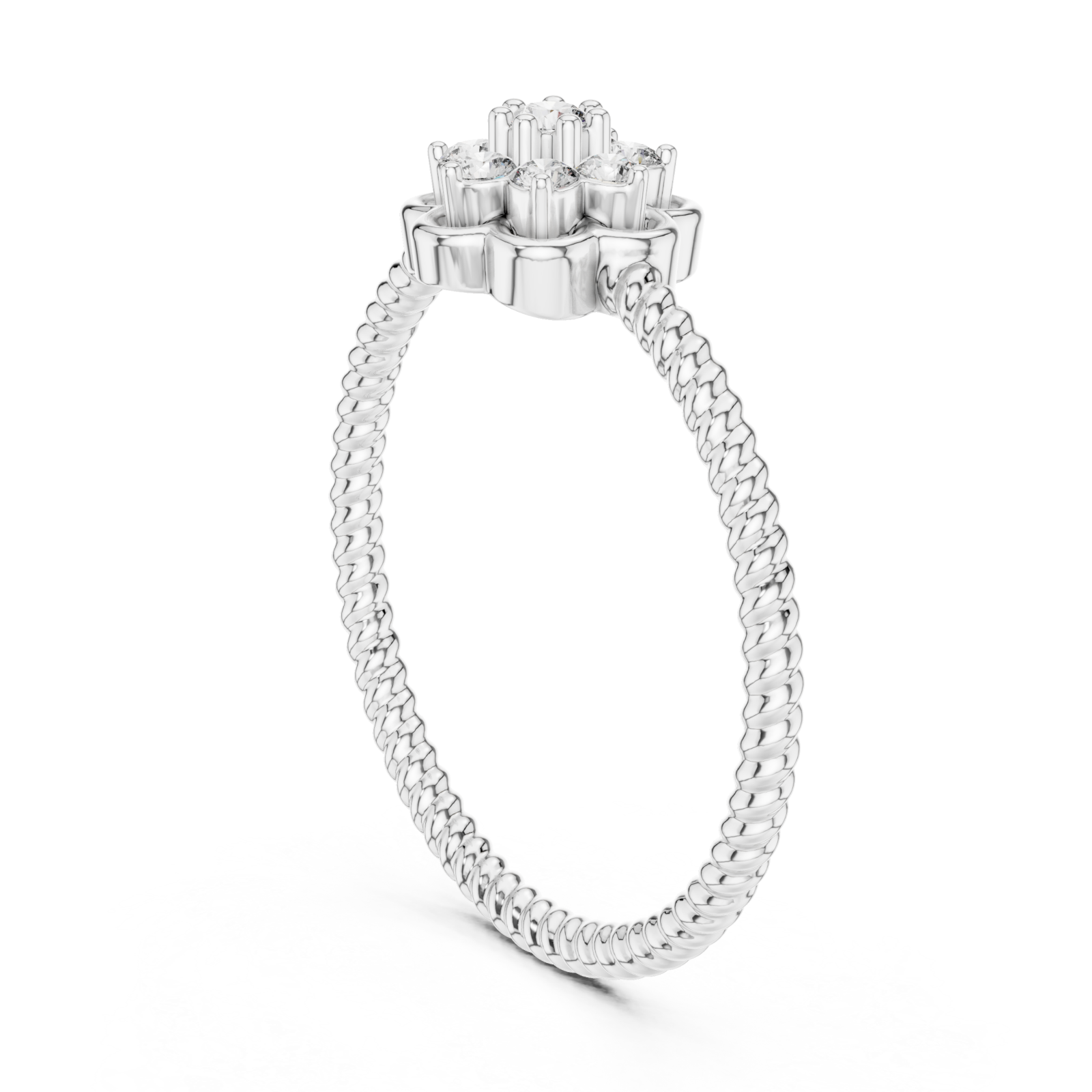  White Gold Twilight Garden Blossom Band Left View