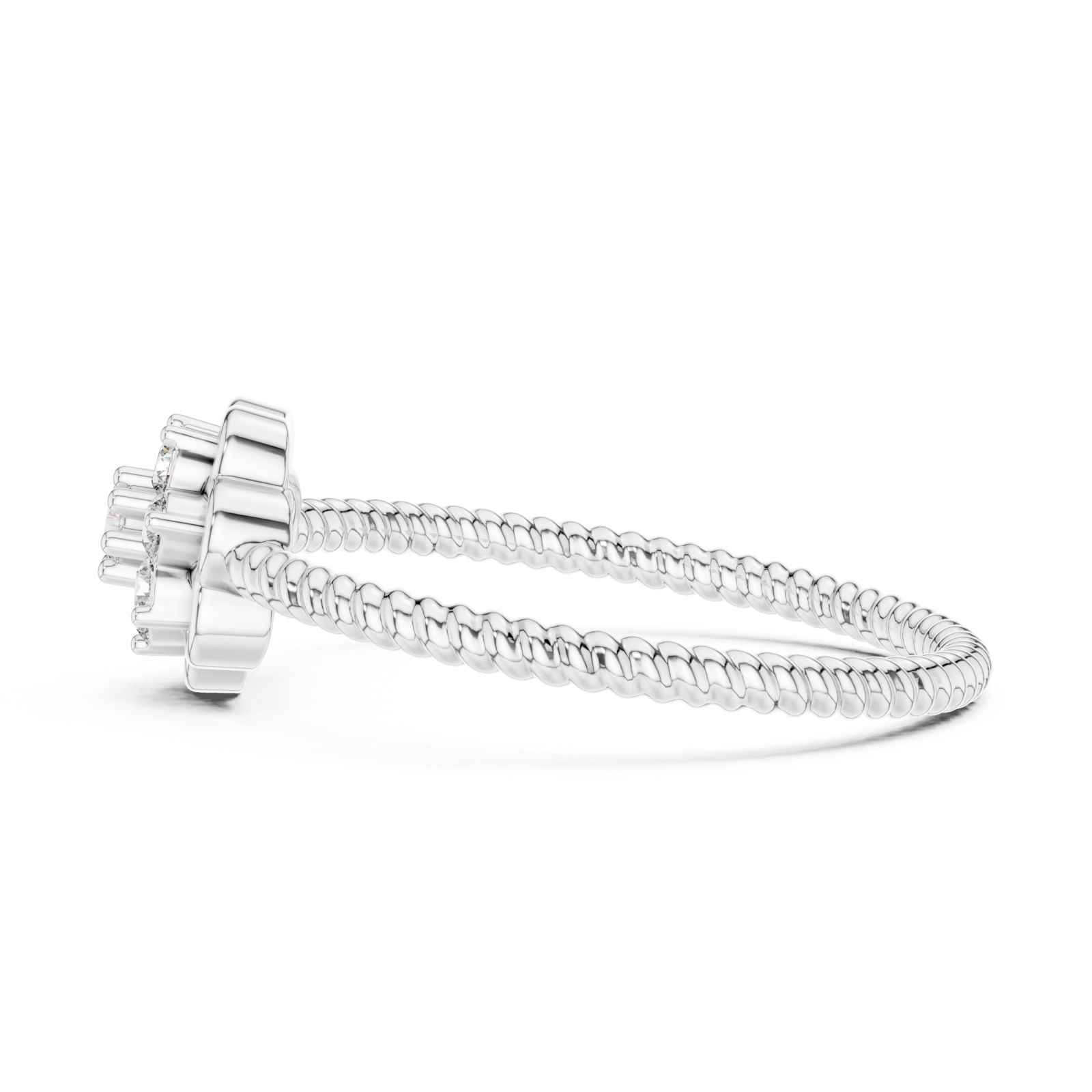  White Gold Twilight Garden Blossom Band Side View