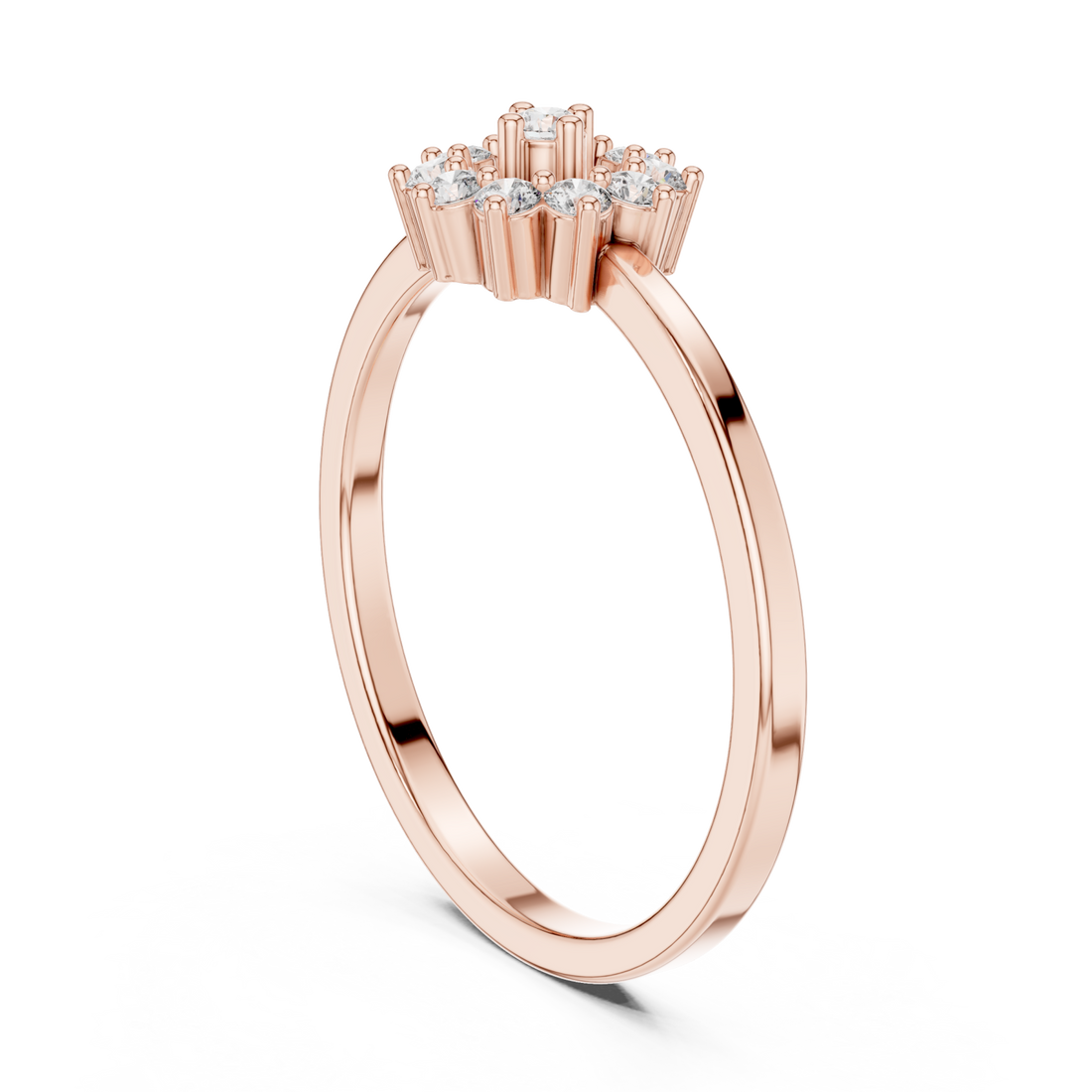  Rose Gold Celestial Blossom Halo Ring Right View