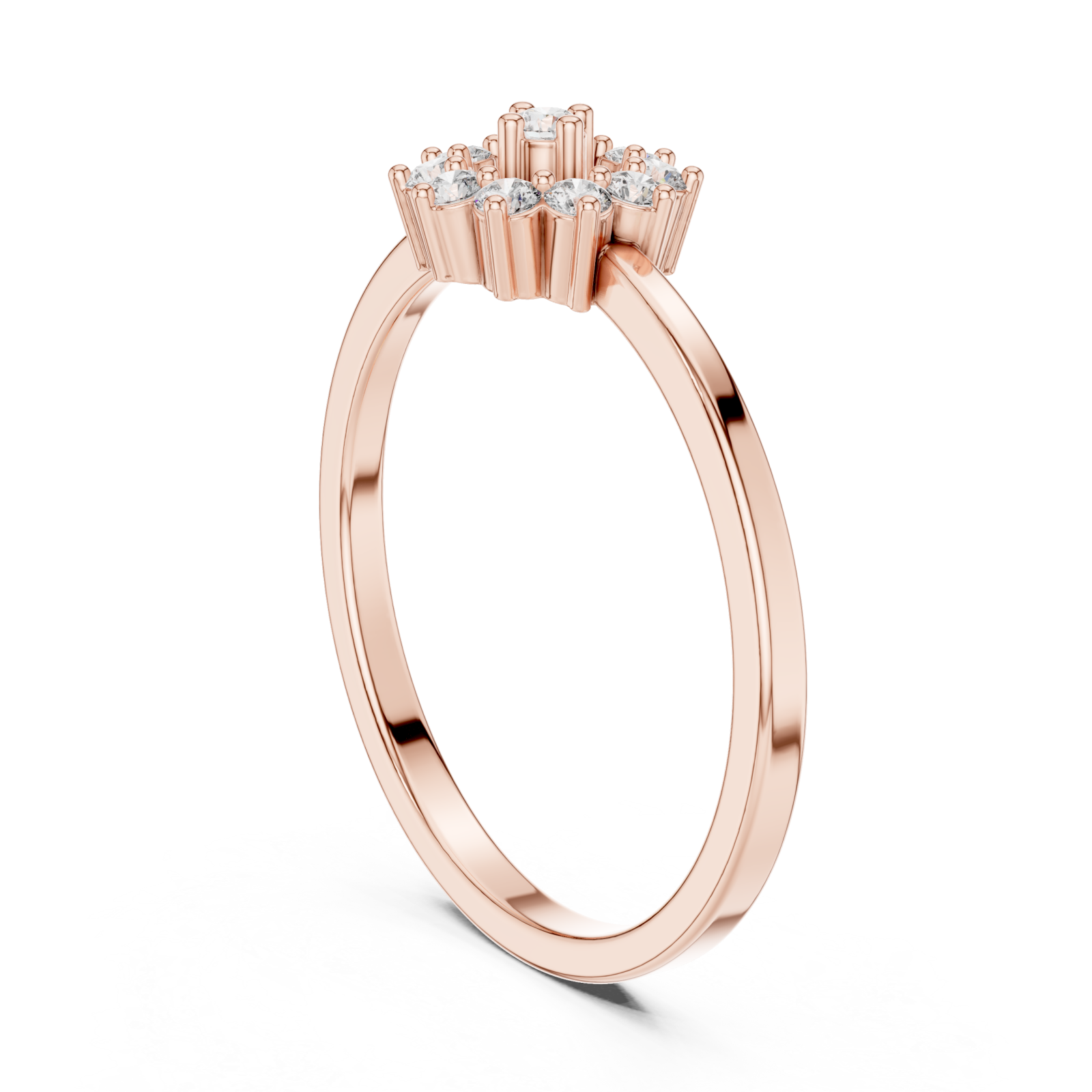  Rose Gold Celestial Blossom Halo Ring Left View