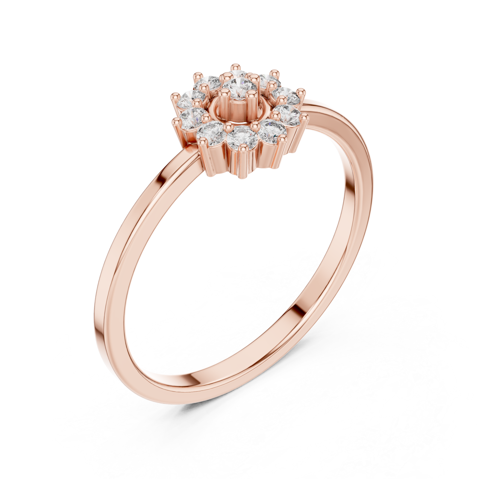  Rose Gold Celestial Blossom Halo Ring Right View