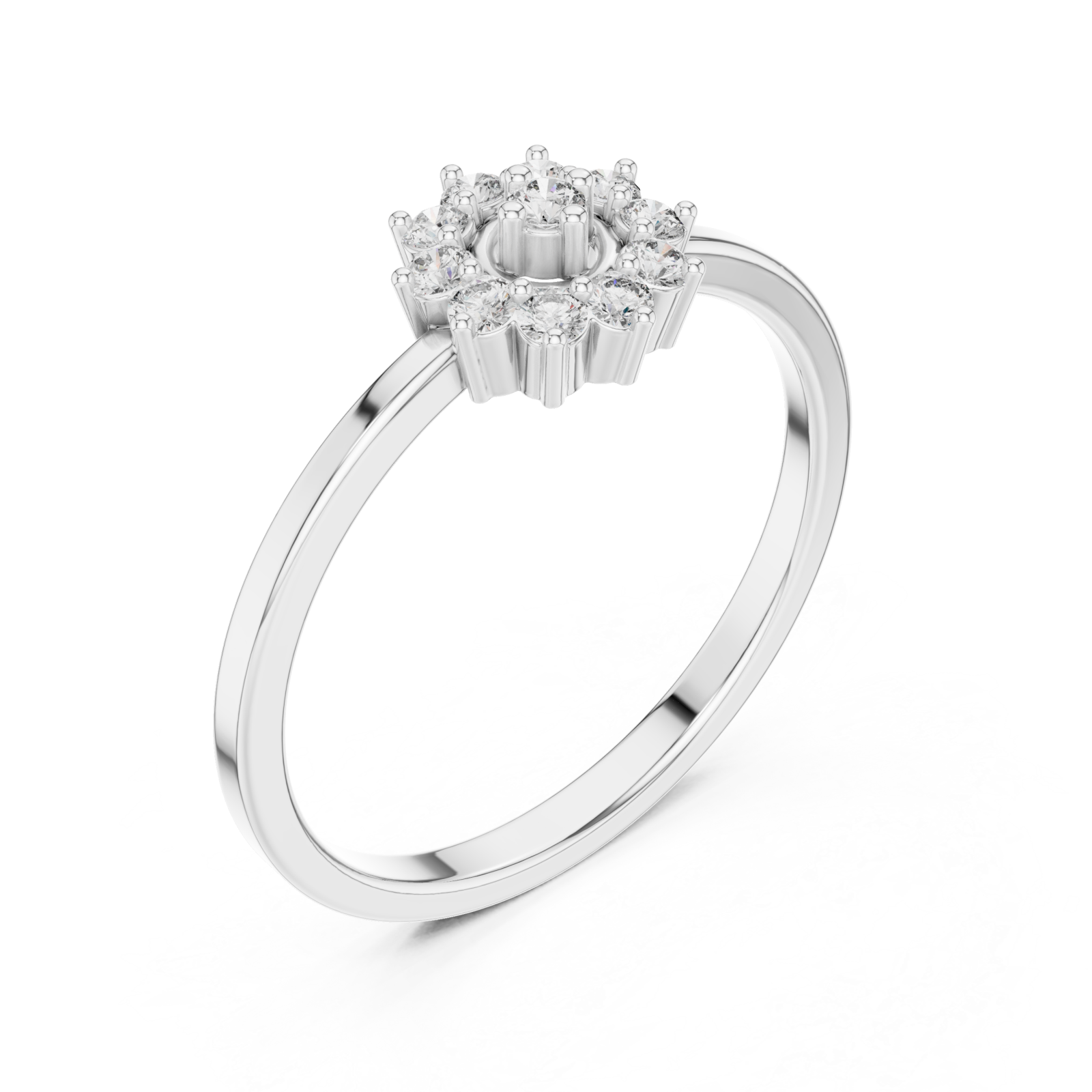  White Gold Celestial Blossom Halo Ring Right View