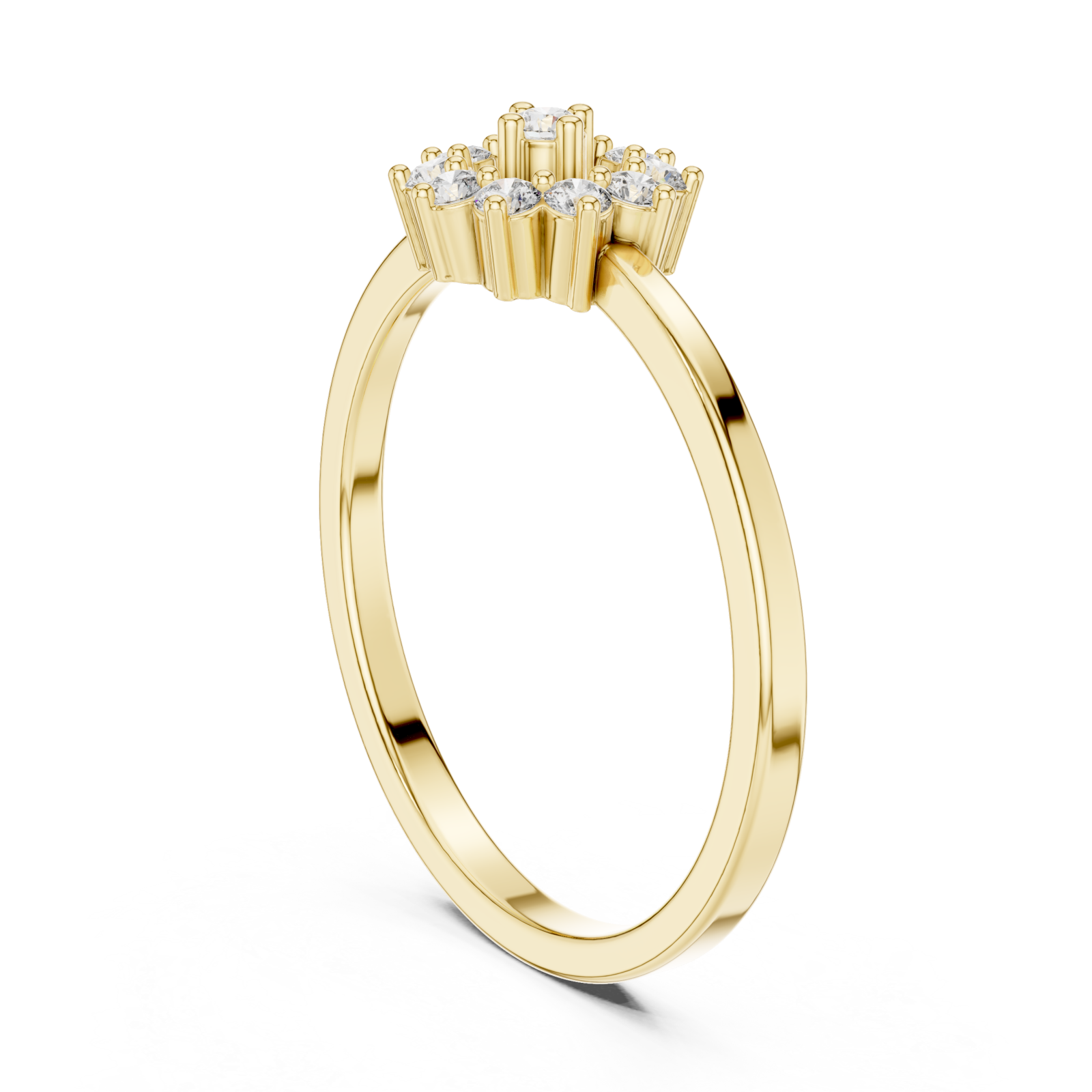  Gold Celestial Blossom Halo Ring Left View
