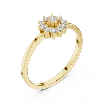 Gold Celestial Blossom Halo Ring Right View