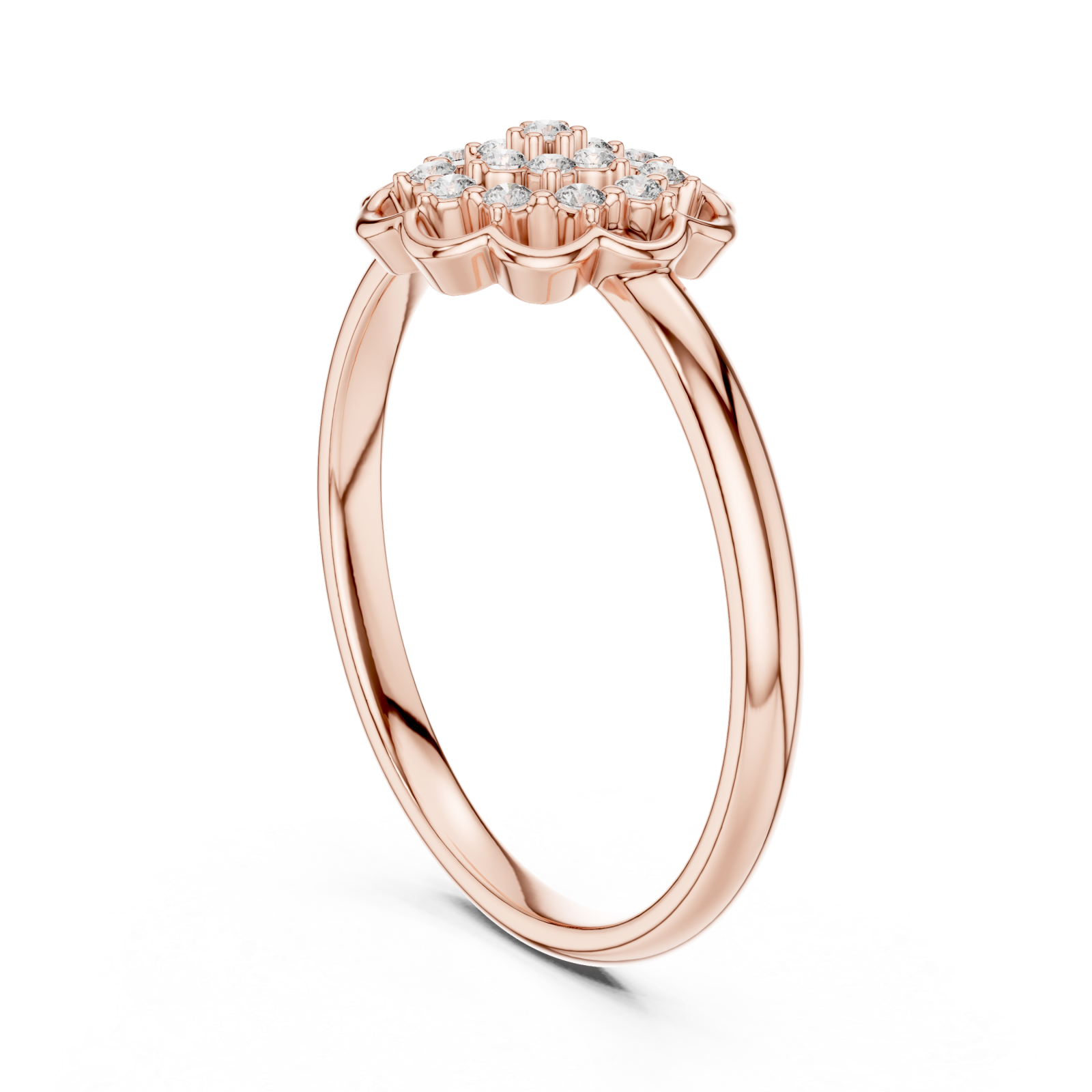 Rose Gold Twilight Muse Banded Ring Left View