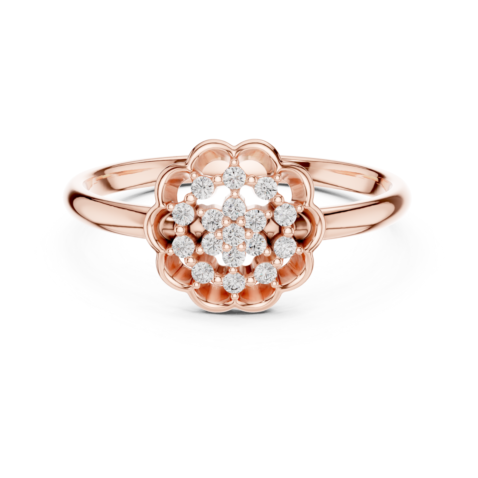  Rose Gold Twilight Muse Banded Ring Front View