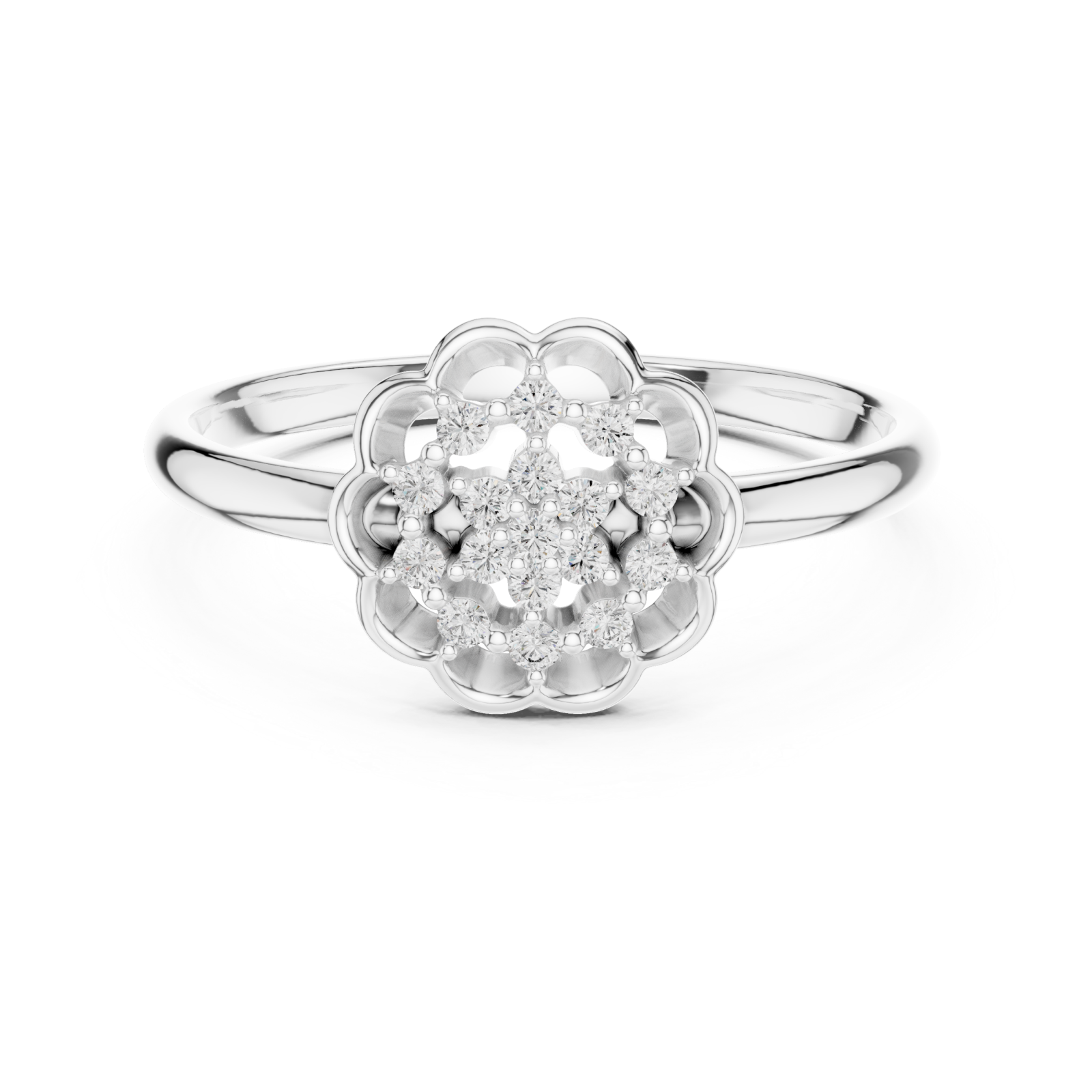  White Gold Twilight Muse Banded Ring Front View