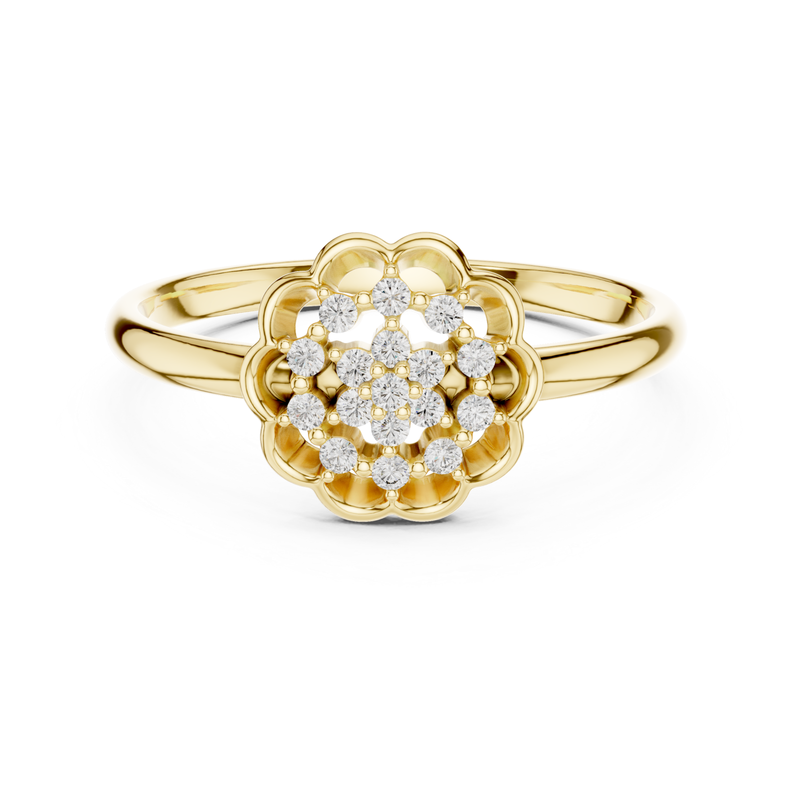  Gold Twilight Muse Banded Ring Front View