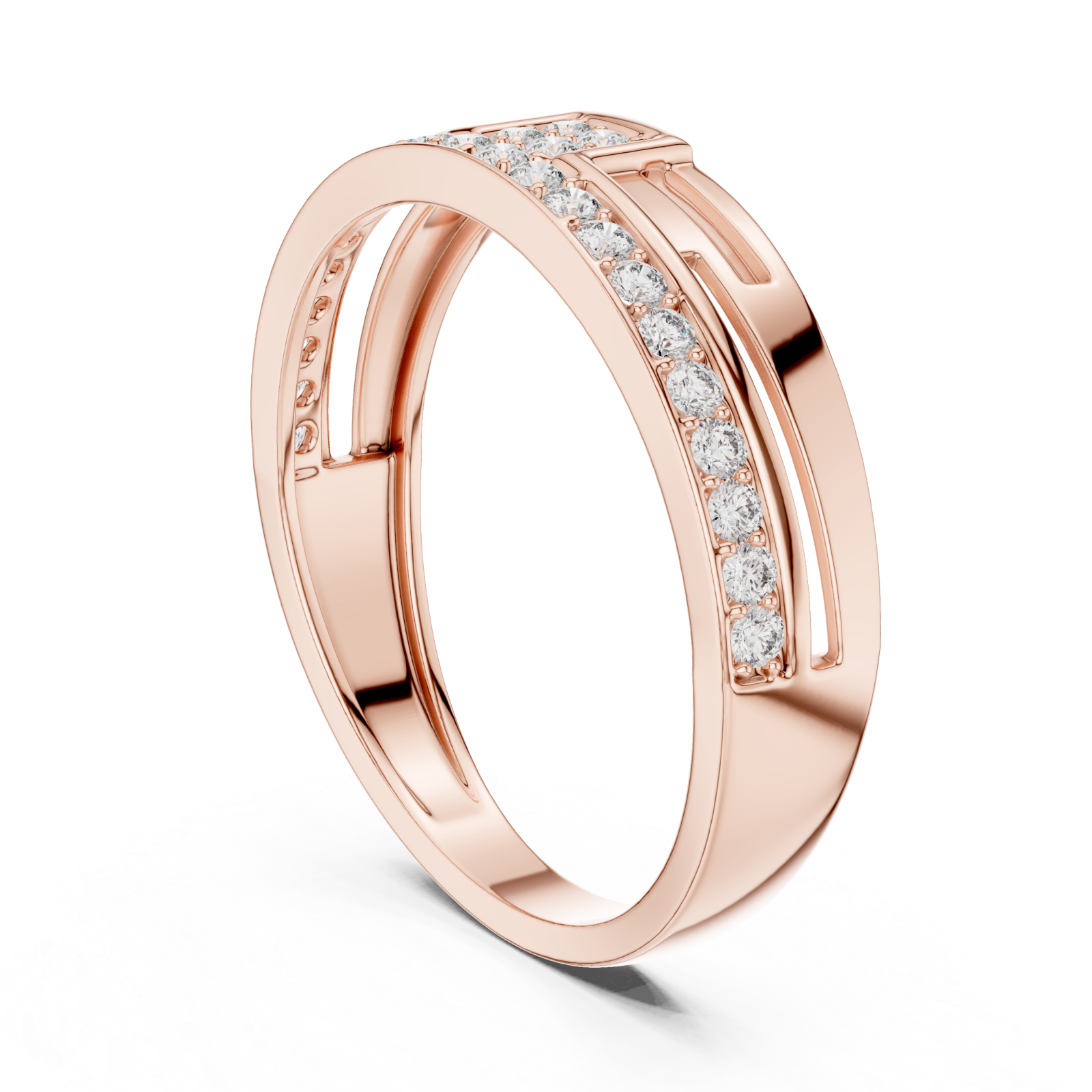  Rose Gold Ethereal Path Radiance Statement Ring Left View