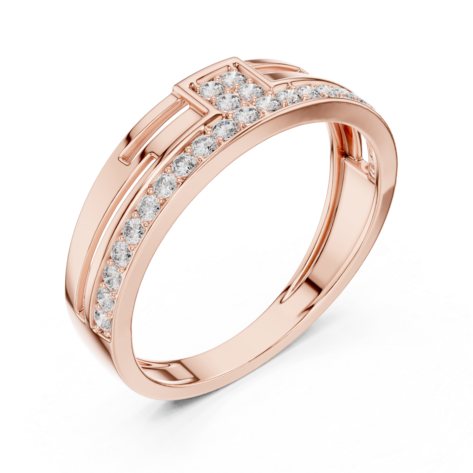  Rose Gold Ethereal Path Radiance Statement Ring Right View