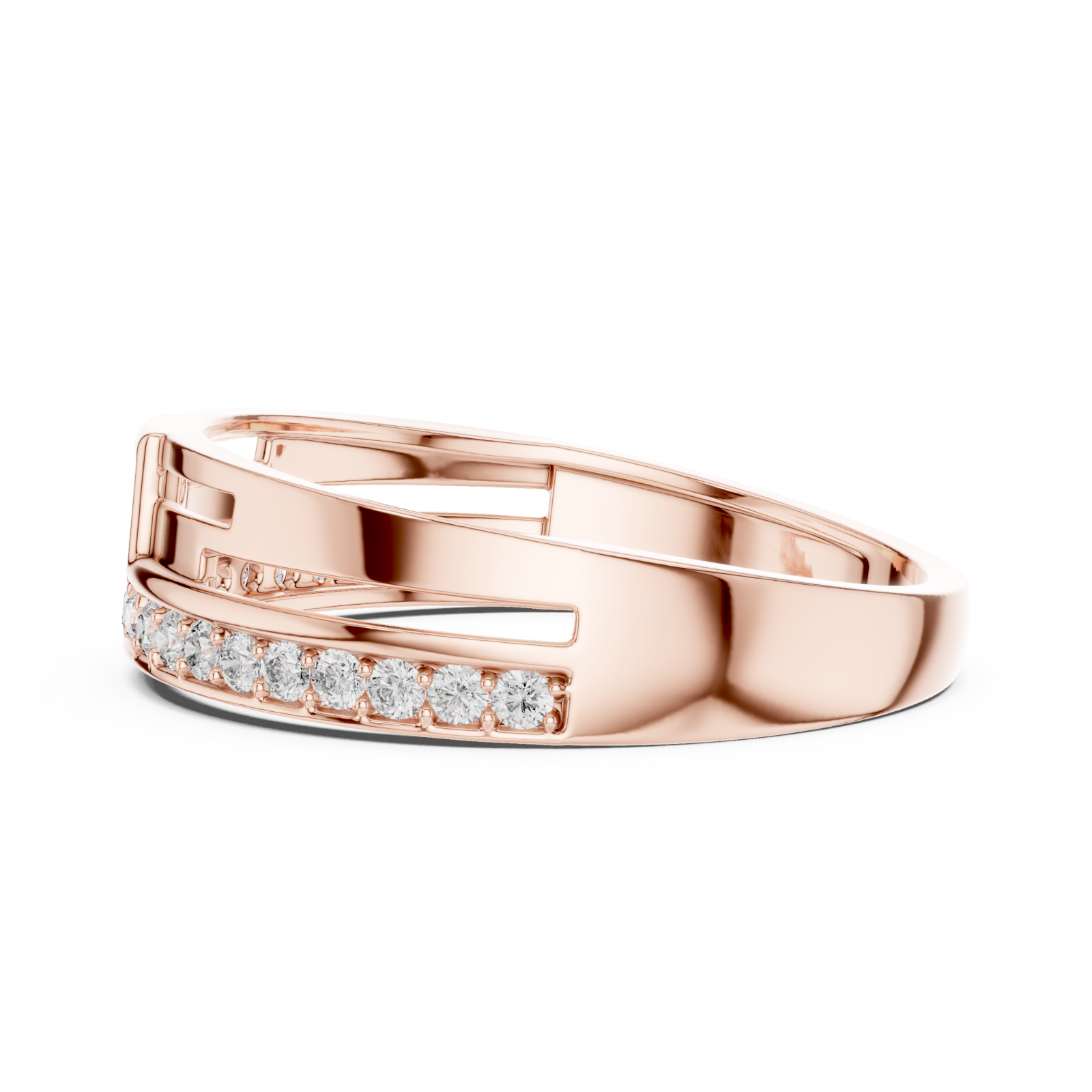  Rose Gold Ethereal Path Radiance Statement Ring Side View