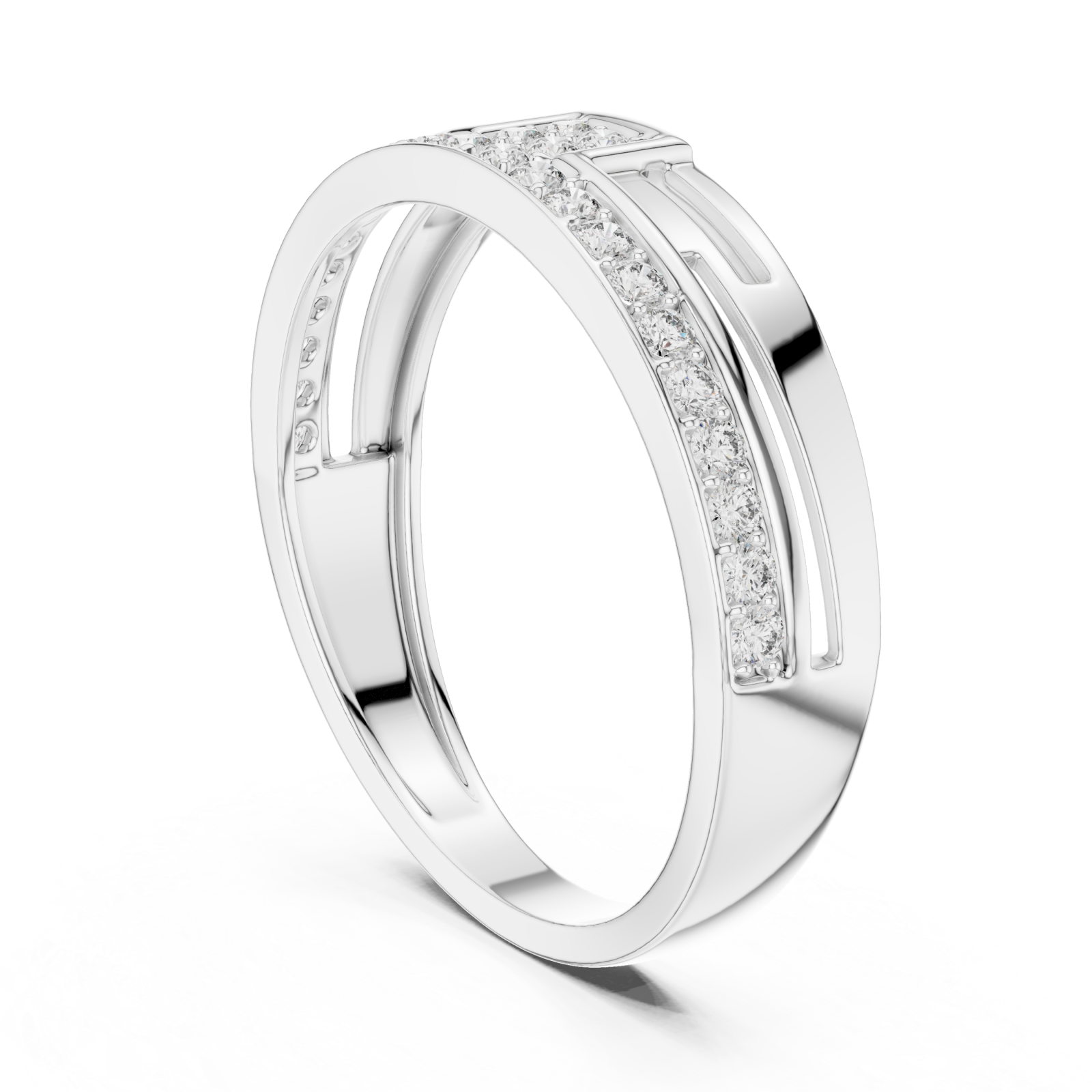  White Gold Ethereal Path Radiance Statement Ring Left View