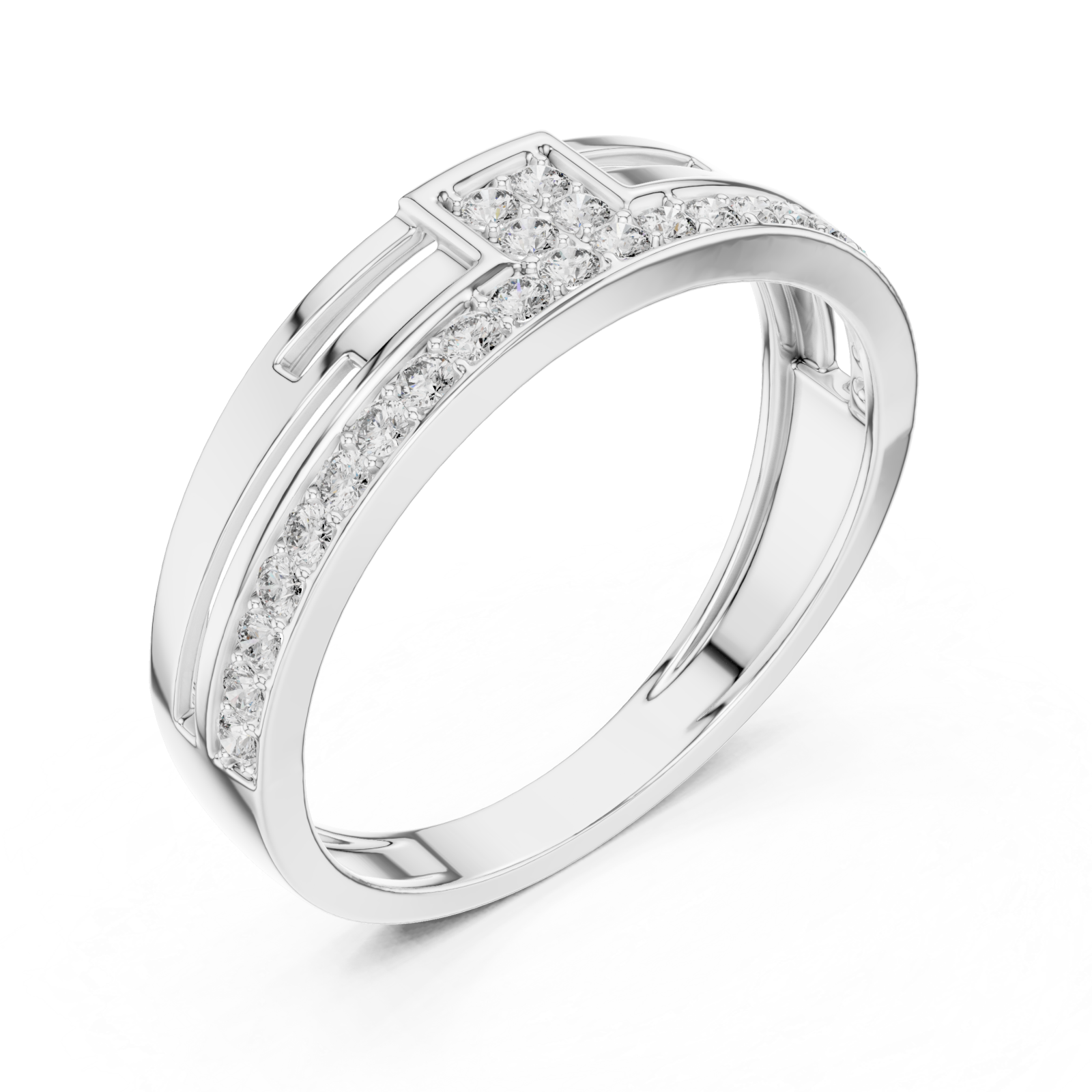  White Gold Ethereal Path Radiance Statement Ring Right View