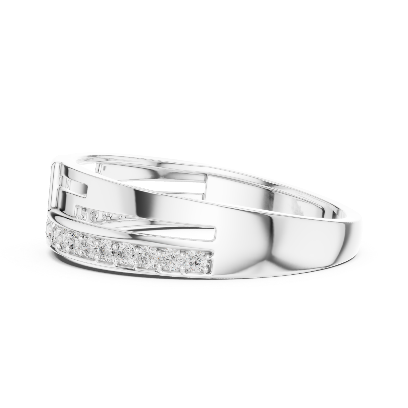  White Gold Ethereal Path Radiance Statement Ring Side View