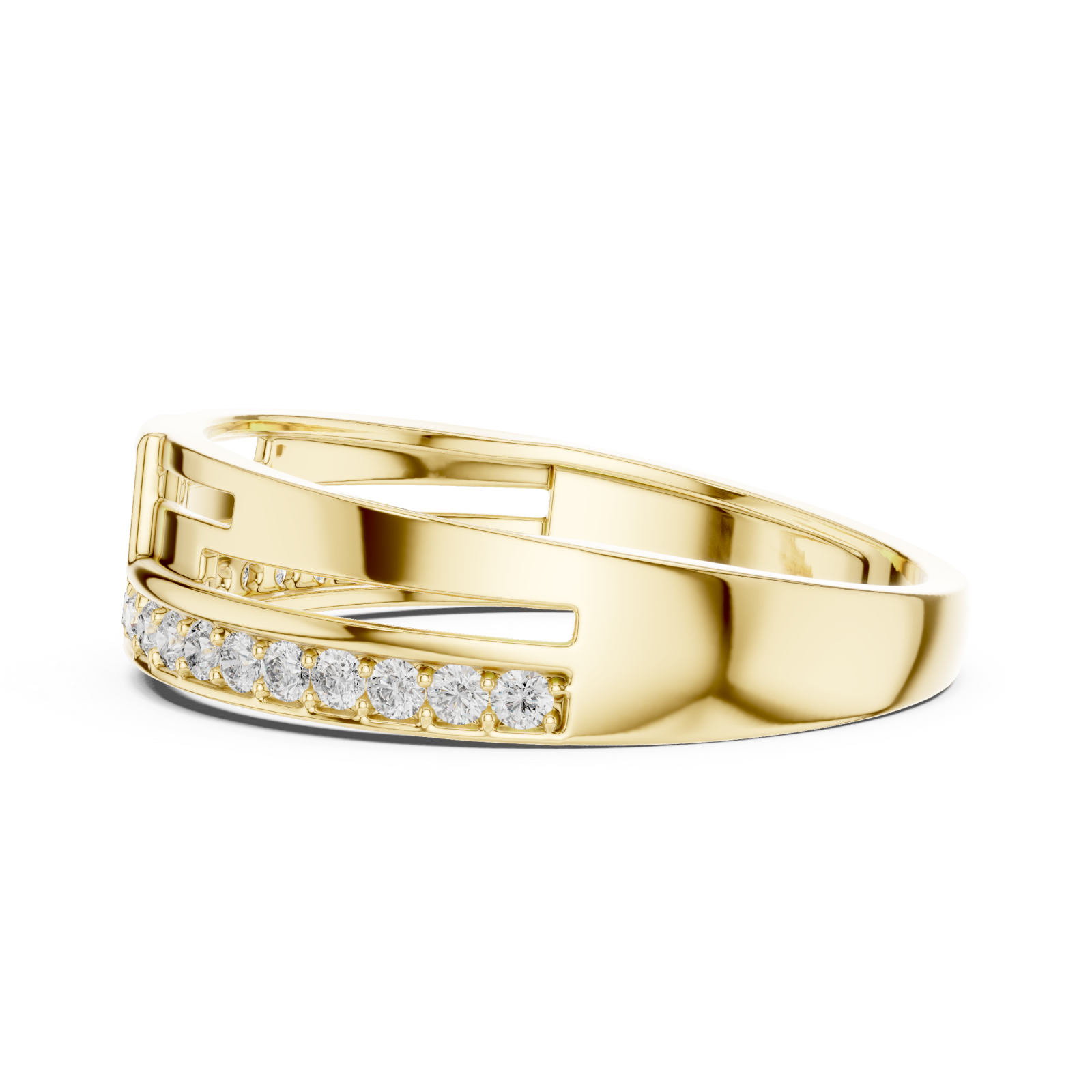  Gold Ethereal Path Radiance Statement Ring Side View