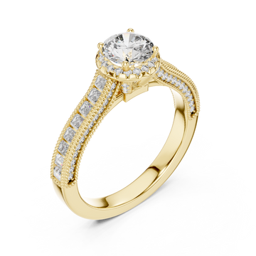 Gold Radiant Double Band Grace Halo Ring Right View