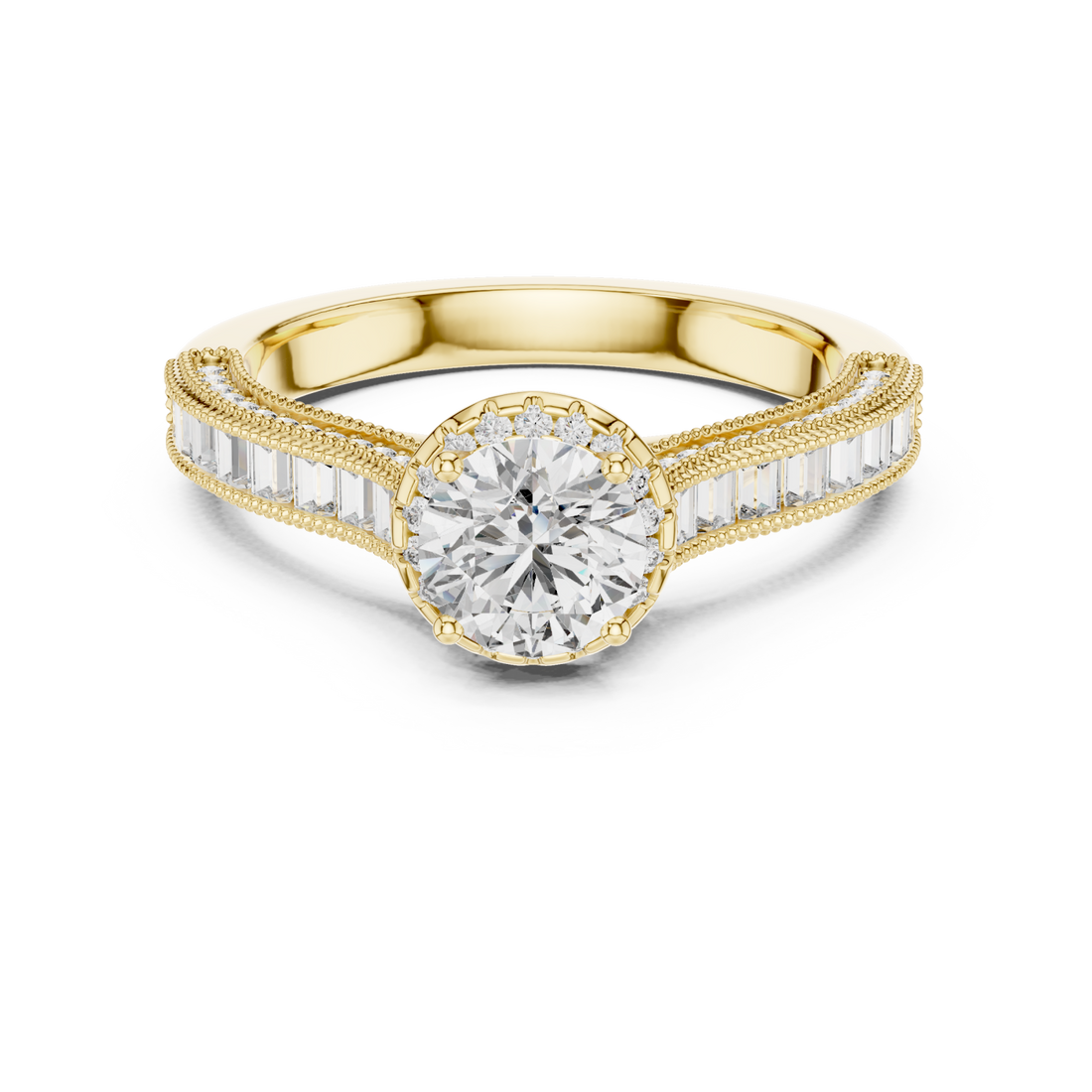 Gold Radiant Double Band Grace Halo Ring Right View