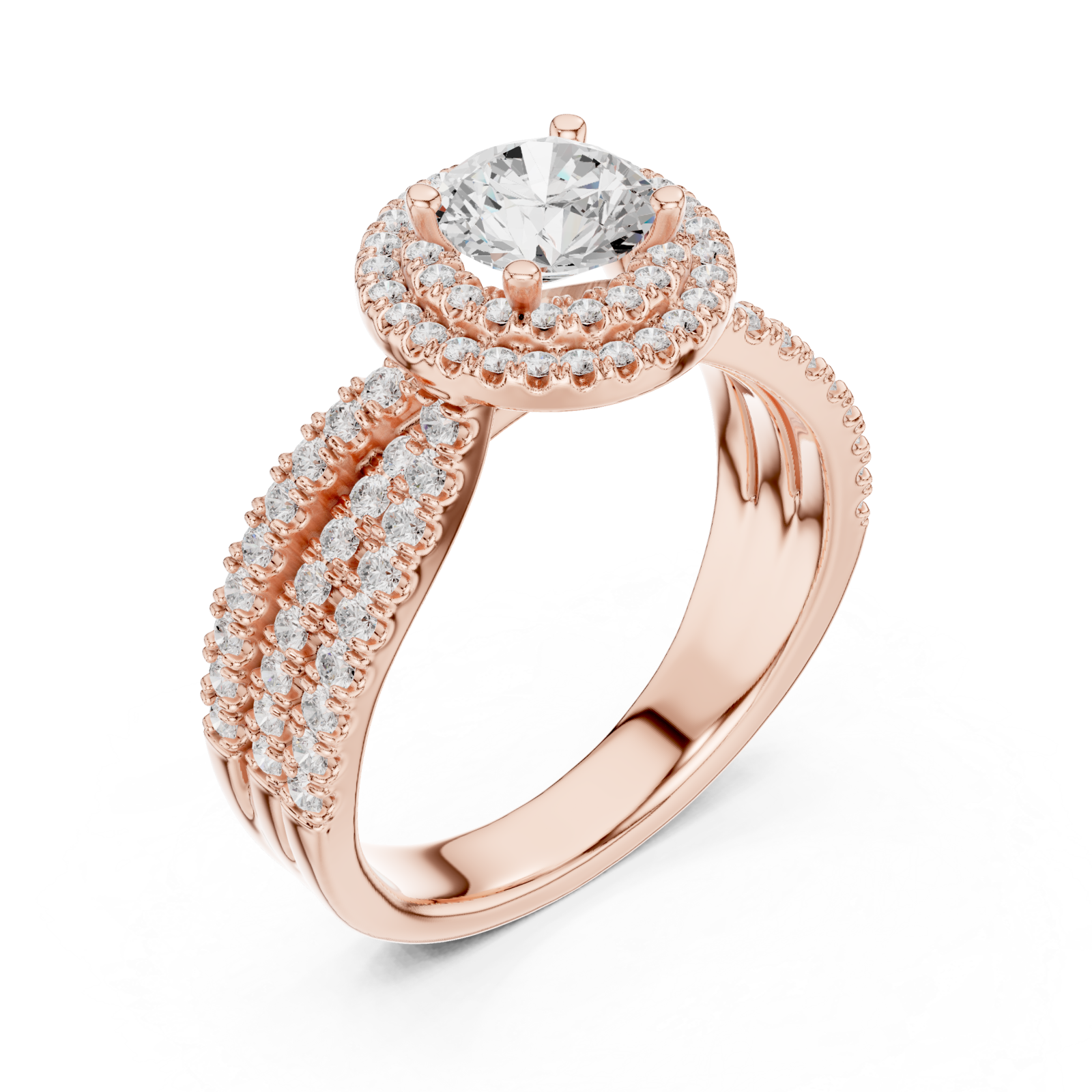  Rose Gold Luminous Infinity Silhouette Sparkle Ring Right View