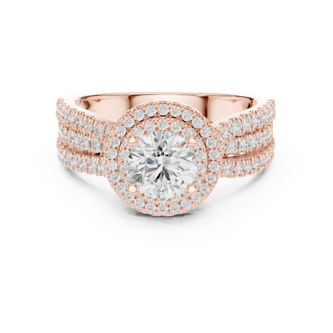  Rose Gold Luminous Infinity Silhouette Sparkle Ring Right View