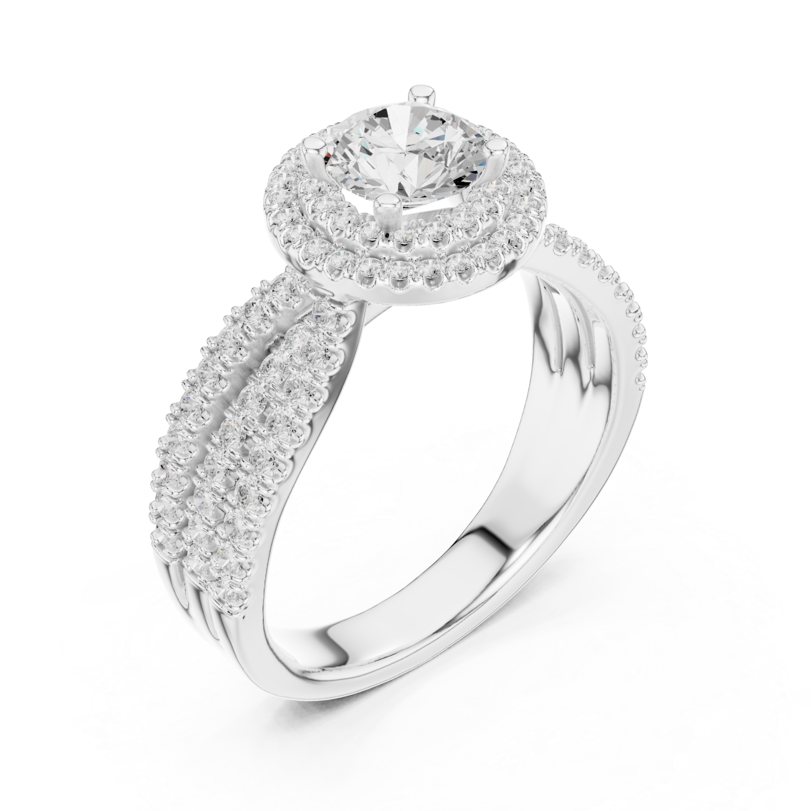  White Gold Luminous Infinity Silhouette Sparkle Ring Right View