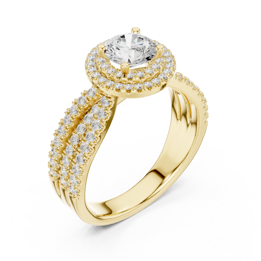 Gold Luminous Infinity Silhouette Sparkle Ring Right View