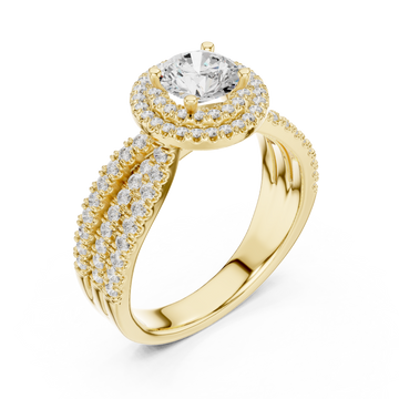 Gold Luminous Infinity Silhouette Sparkle Ring Right View