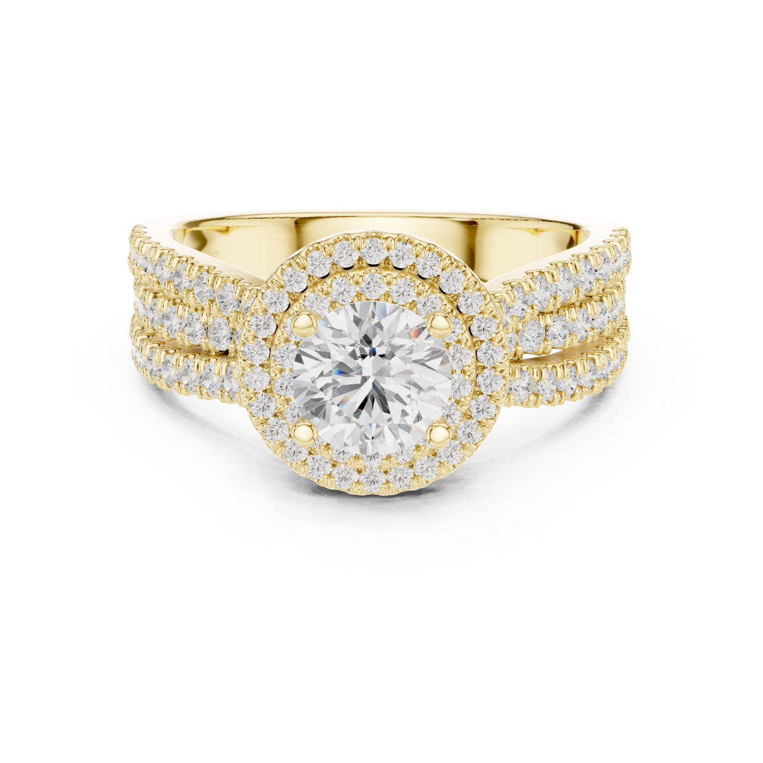 Gold Luminous Infinity Silhouette Sparkle Ring Right View