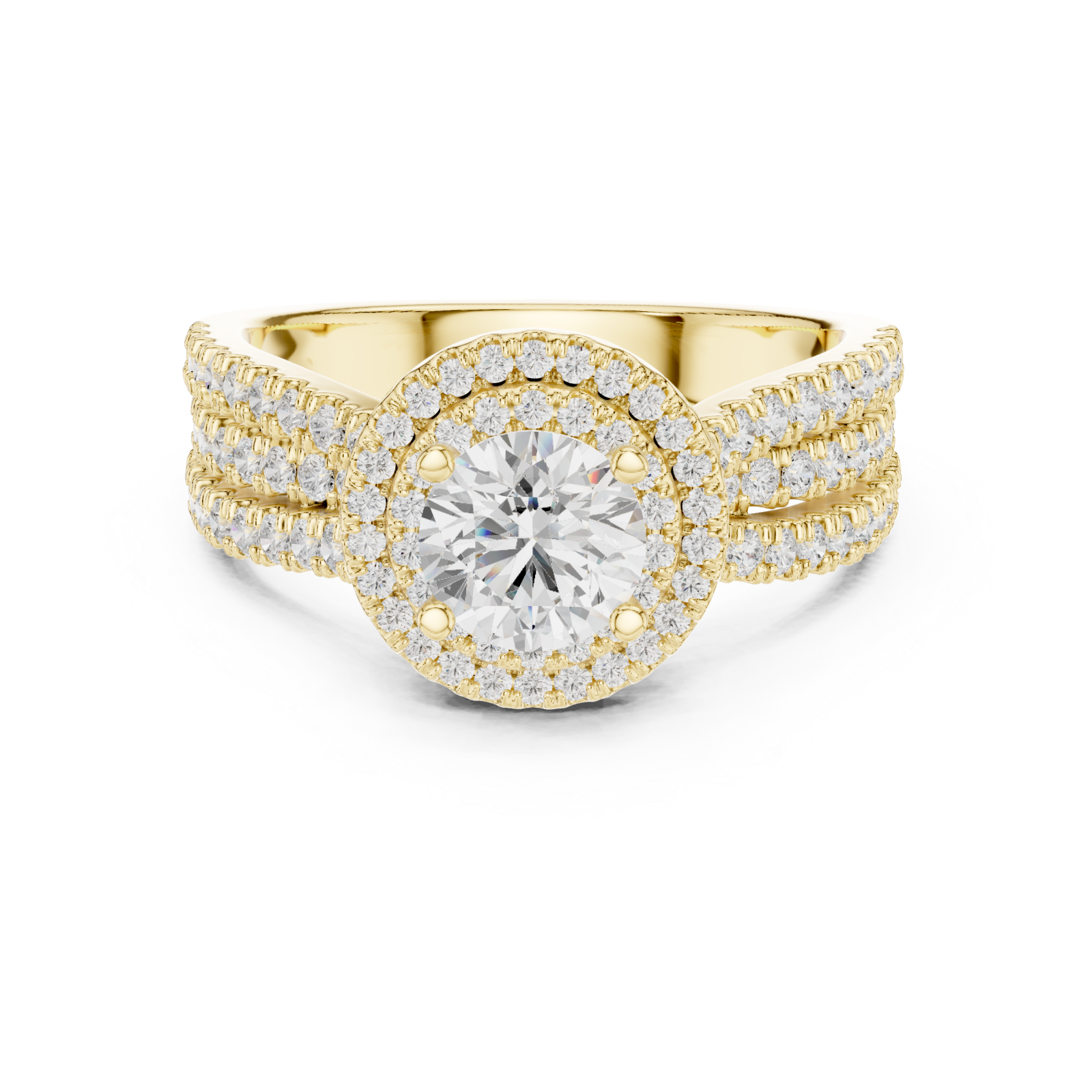  Gold Luminous Infinity Silhouette Sparkle Ring Front View