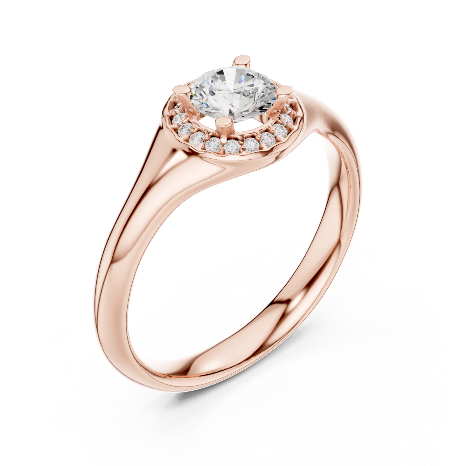  Rose Gold Celestial Halo Cluster Ring Right View