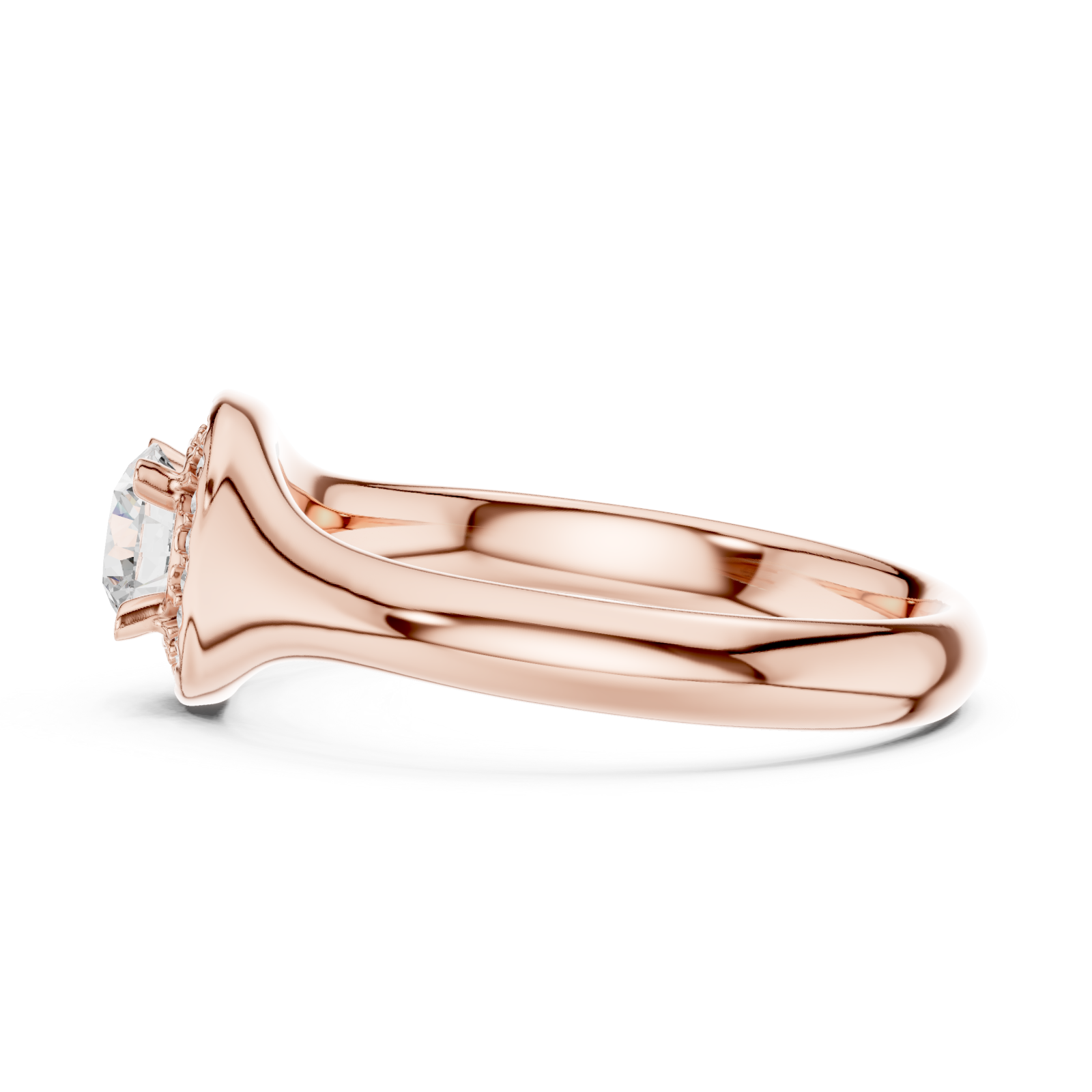  Rose Gold Celestial Halo Cluster Ring Side View