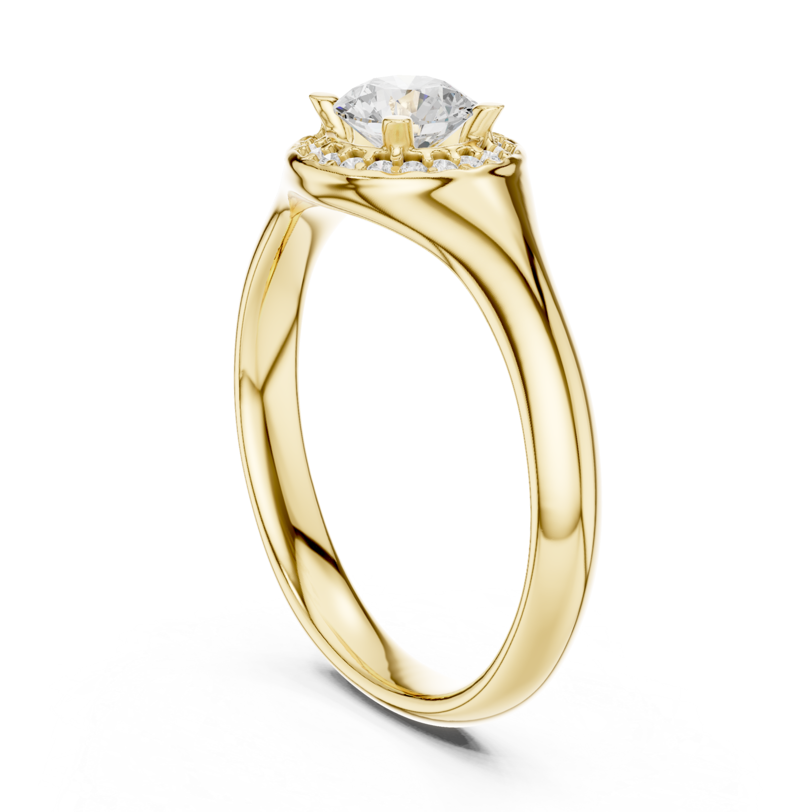  Gold Celestial Halo Cluster Ring Left View