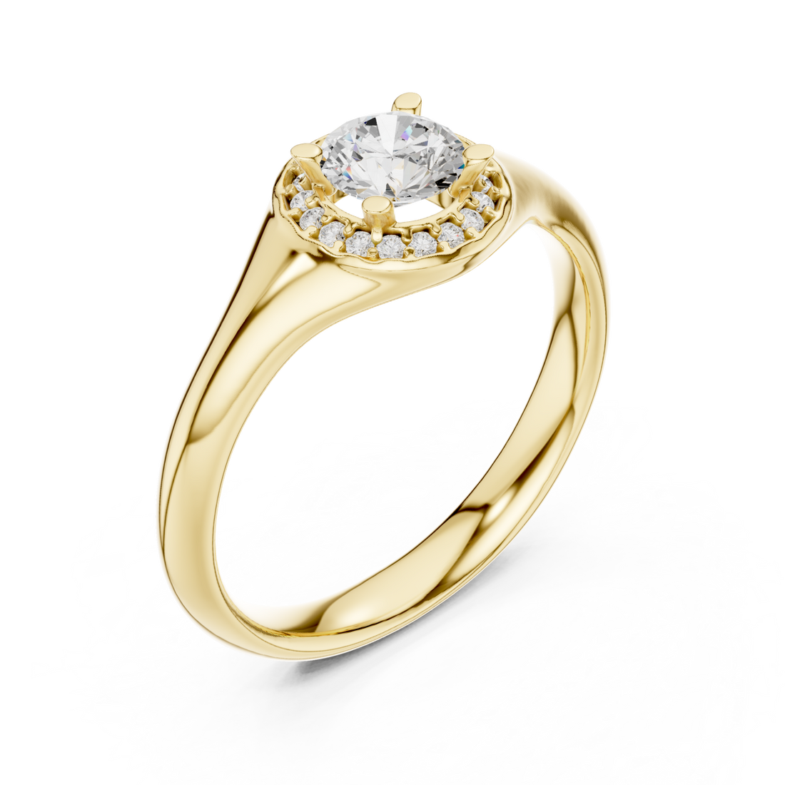 Gold Celestial Halo Cluster Ring Right View